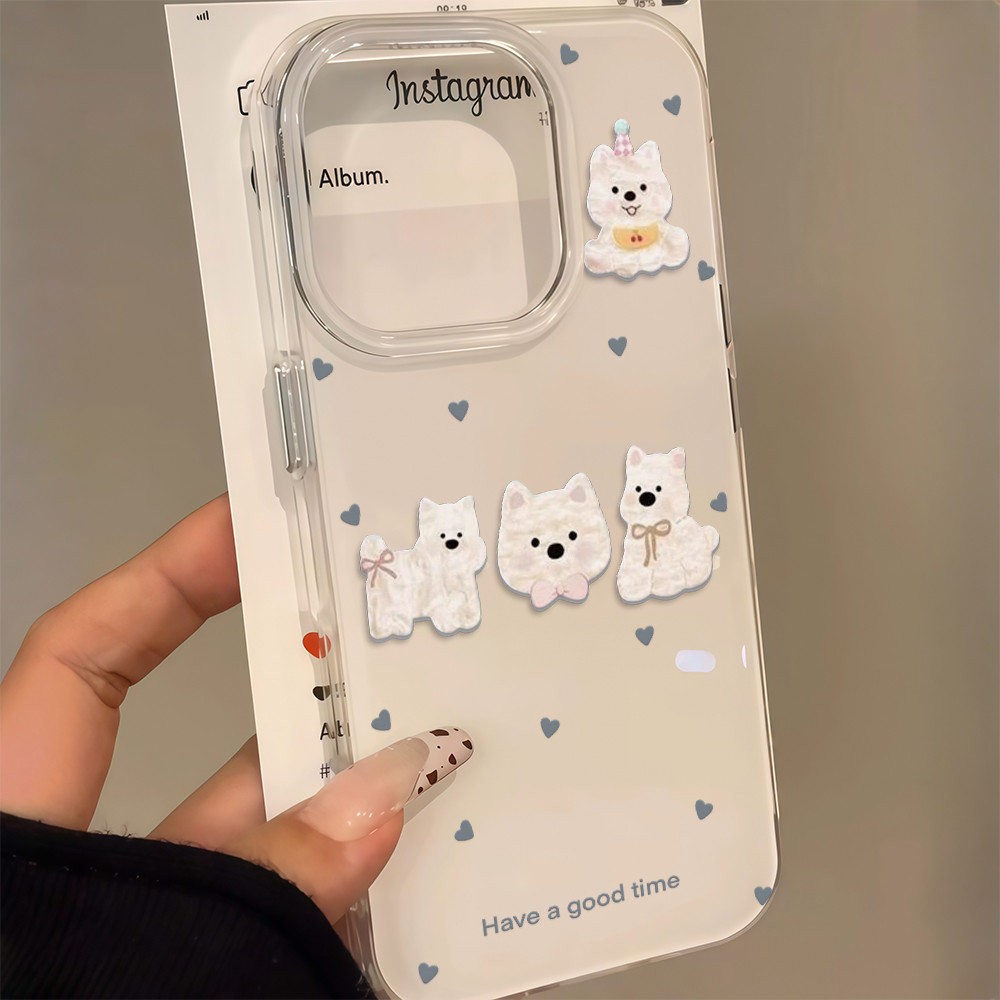 ลูกสุนัขน่ารัก For Oppo A77 A5i A3s A5 A54 A3X A60 A5X A38 A57 A16 A7 A79 Reno 12F 14F A74 A17 A9 A9 A12 A5 A53 A78 เคส