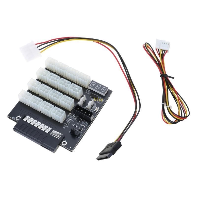 Btsg 12 พอร์ต 6 ขา BTC ETH Mining GPU PSU แหล่งจ่ายไฟ Breakout Board อะแดปเตอร์ 12V 2200W สําหรับ 50