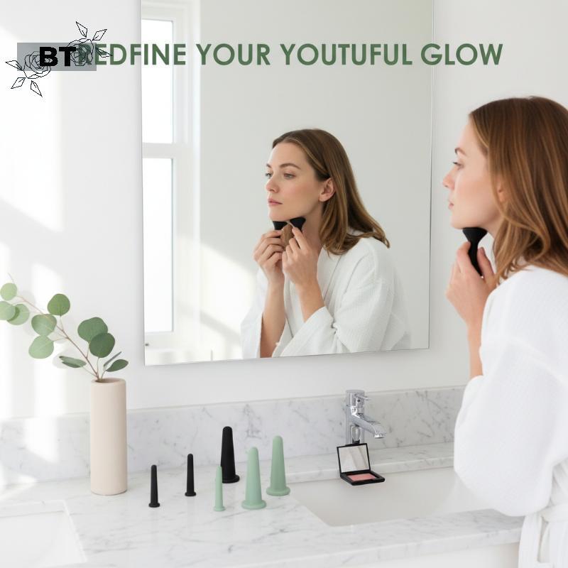 BT Silicone Vacuum Cupping Jars for Anti-Cellulite Facial Massage & Skin Lifting [NUW]