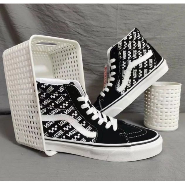 [ต้นฉบับบริสุทธิ์] VANS VANS Sk8 Series Destruction Stitching High-Top Couple Shoes Mens Shoes Women
