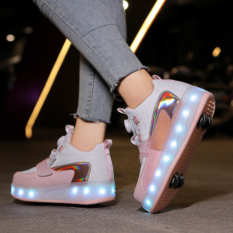 Runaway Shoes 2024 Youth Wheel Shoes Small Four-Wheel Skates Wheel Shoes 3.19 L