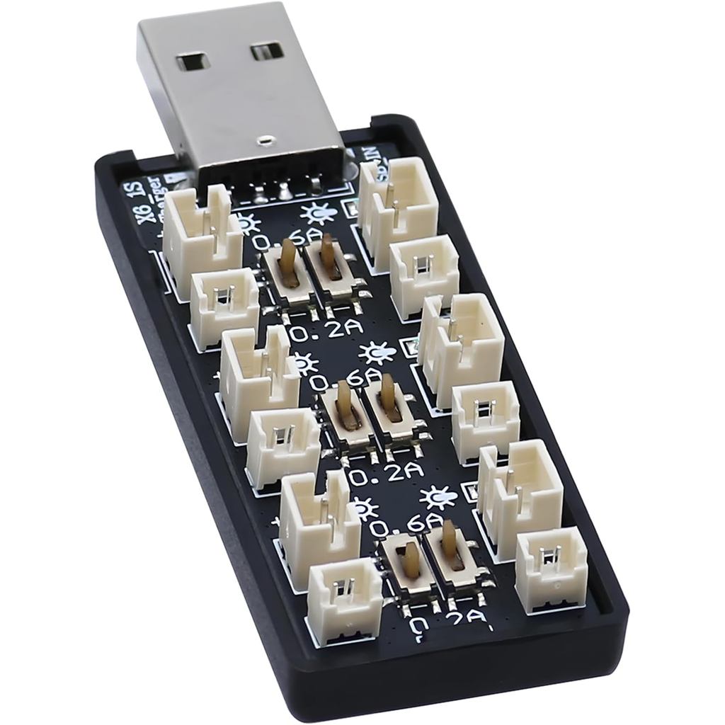 3.7V/4.2V Lipo Battery Charger - 1S Lipo 6 Channel LiHV JST Charger พร้อม USB และ Micro JST 1.25 JST