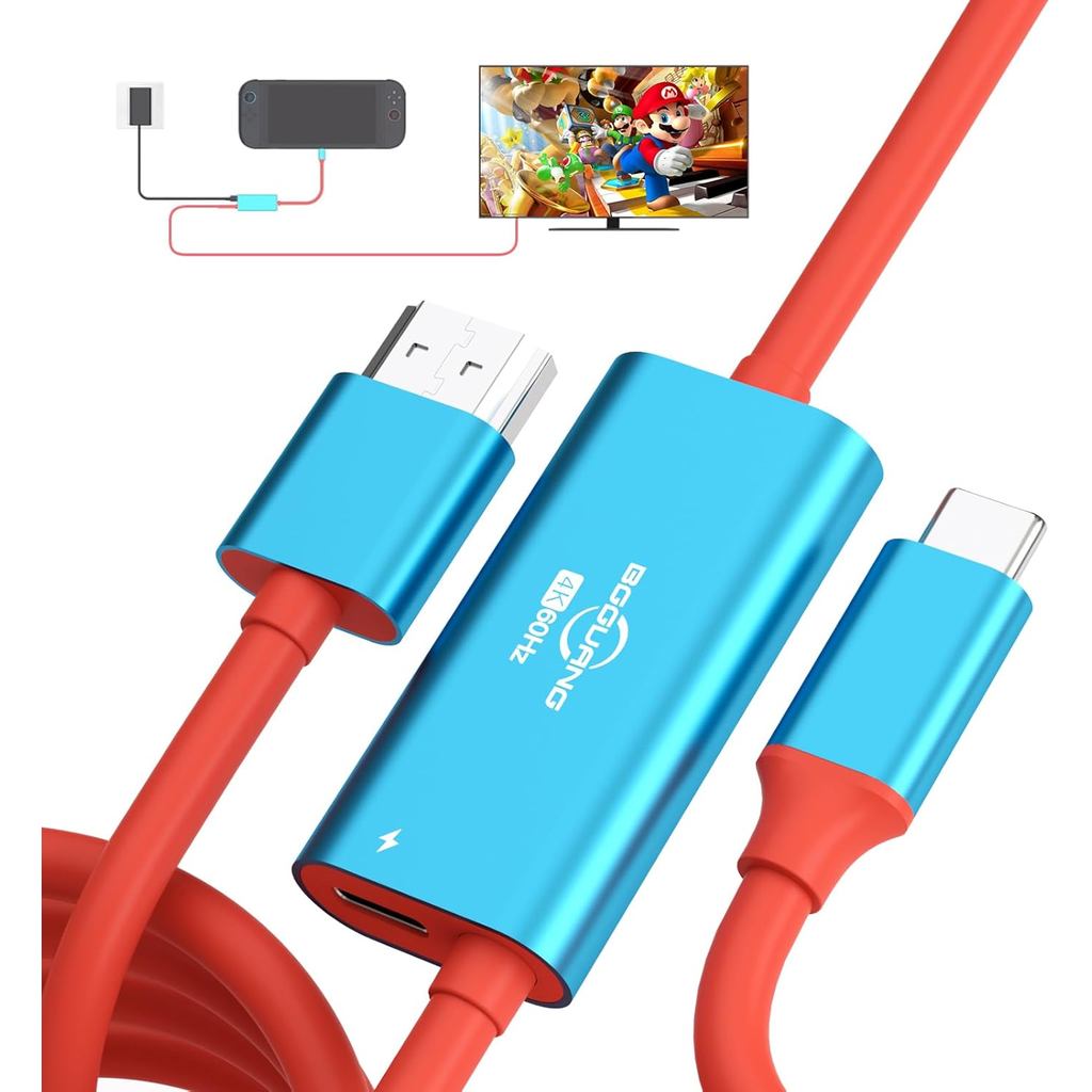 Switch 2 Dock สถานีเชื่อมต่อทีวีแบบพกพาเข้ากันได้กับ Nintendo Switch / Switch2 / Steam Deck/ROG Ally