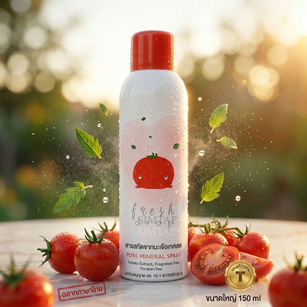 [ของแท้/ฉลากไทย] Fresh Drop Mineral Spray Tomato 150ml สเปรย์น้ำแร่มะเขือเทศ หน้าฉ่ำ ล็อคเครื่องสำอา