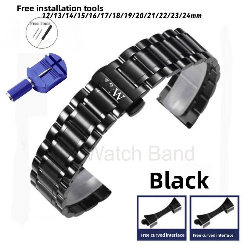 สายนาฬิกาเหล็กทนทาน 12/13/14/15/16/17/18/19/20/21/22/23/24 มม.I&W I&WO-RLD ฤดูร้อนใช้ |  สร้อยข้อมือ