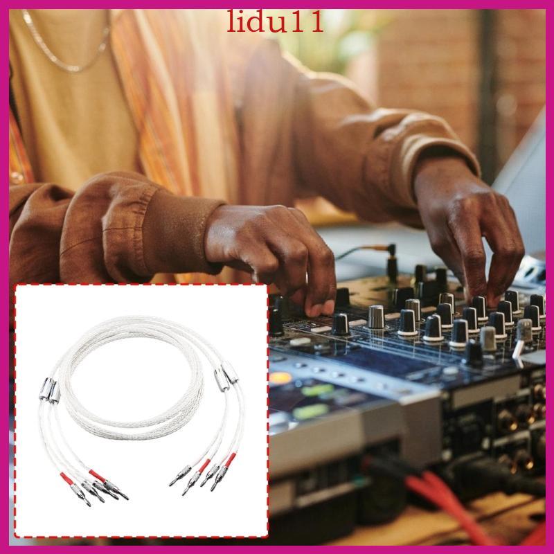 LID สายลําโพงชุบเงินระดับพรีเมียมพร้อมปลั๊กกล้วยและขั้ว Y Spades