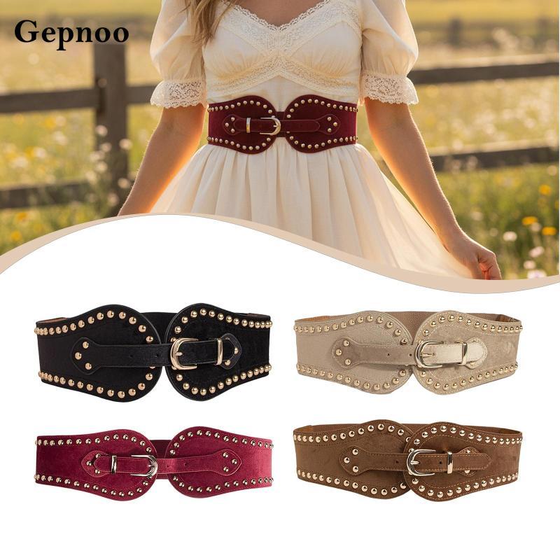 [Gepnoo] เข็มขัดปรับได้ กว้าง เหมาะสำหรับผู้หญิง สวมใส่กับชุดเดรสและเสื้อ พร้อมใช้งานในทุกกิจกรรม