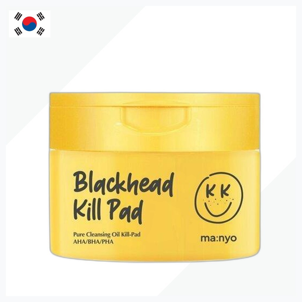 [Ma:nyo] Blackhead Pure Cleansing Oil Kill Pad 50 แผ่น / แผ่นน้ํามันทําความสะอาดเกาหลี / การกําจัดสิ