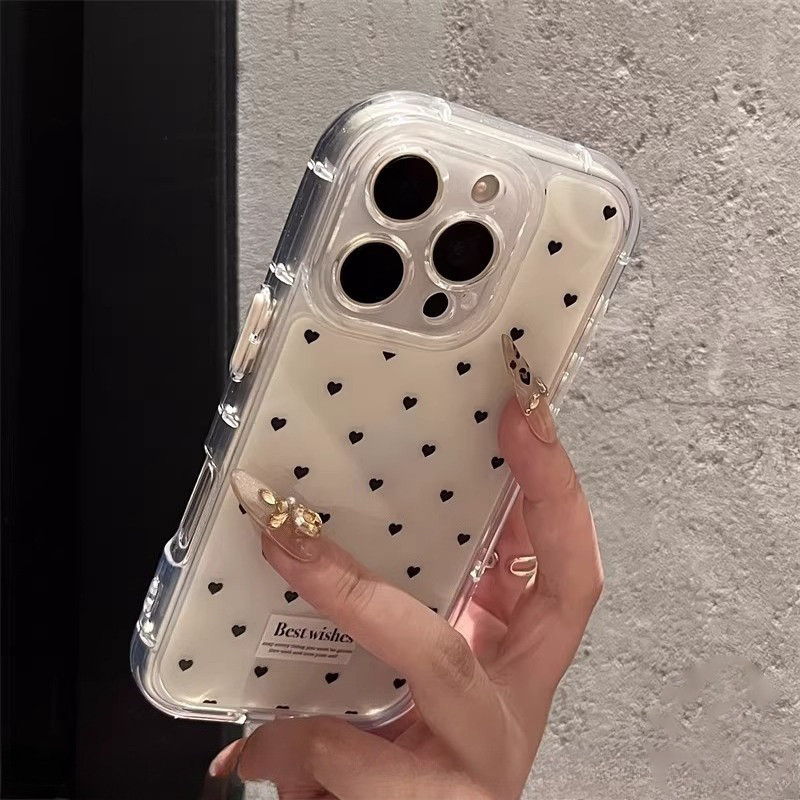 🎈Snap&Co🎈เคสไอโฟน17 เหมาะสำหรับ สำหรับ IPhone17 15 12 14 13 11 16 Pro Max X XR 7 8Plus เคสโทรศัพท์ใสลายจุดเรียบง่าย