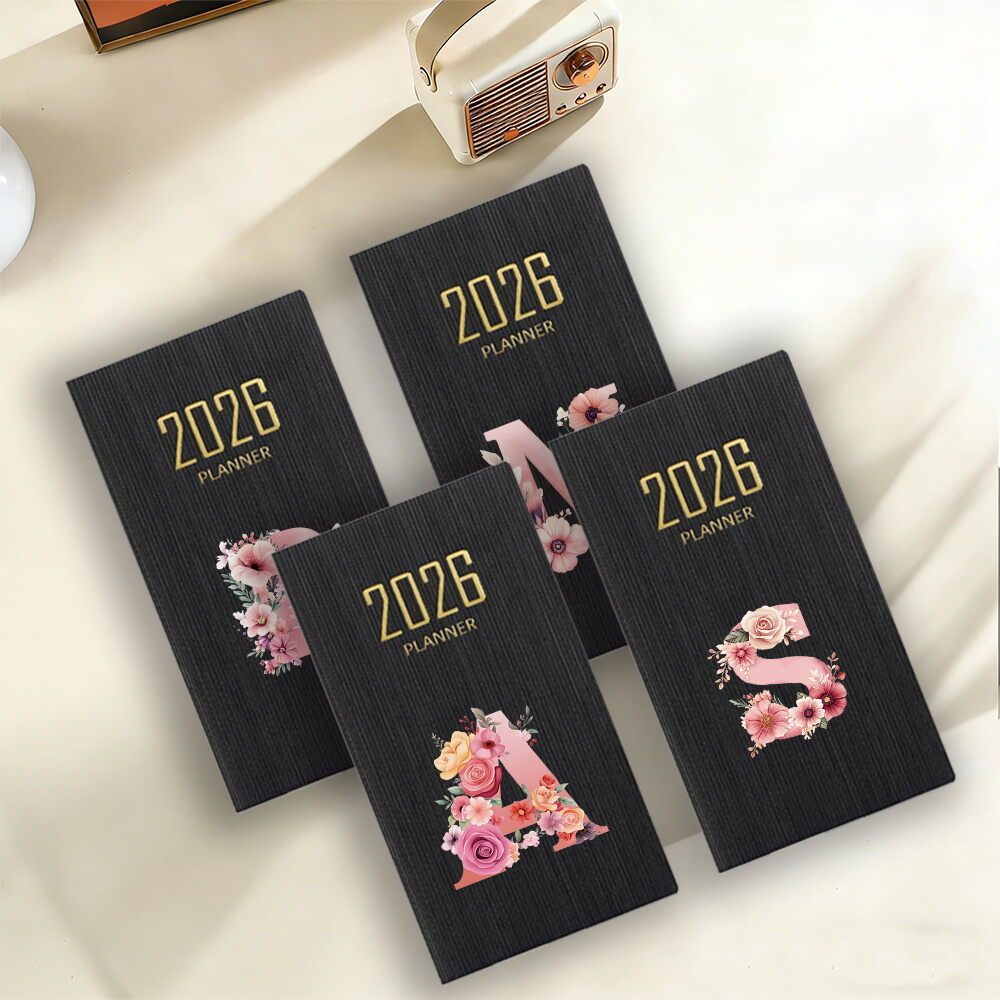 A6 Notebook PU Leather Pocket Notebook Pocket Notebook หนา Mini Notebook Daily Journal B pink rose s