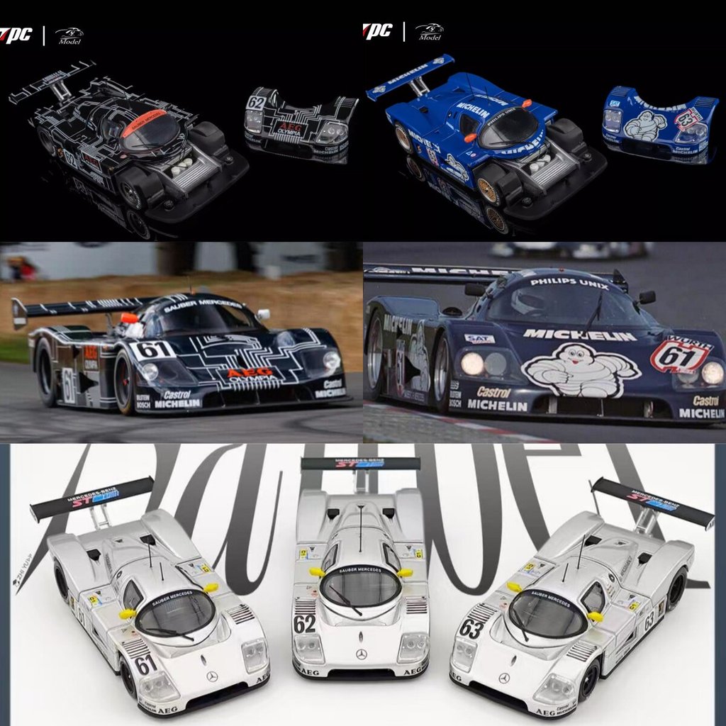 บางคลังสินค้าพร้อม YS Yongsheng 1: 64 Mercedes-Benz Sober C9 1989 Le Mang เปิดฝาครอบรถโลหะผสมรุ่น CL
