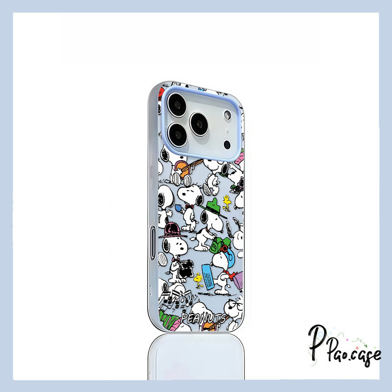 สำหรับ IPhone 16 17 13 AIR 11 15 12 14 Pro Max XS XR X Max 7 15 14 16 Plus เคส 2in1 ลายสนูปปี้ Peanuts ป้องกันฮิต