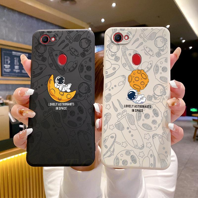 เคส oppo F7 F5 เคสโทรศัพท์ภาพประกอบนักบินอวกาศแบบนิ่มซิลิโคน TKR