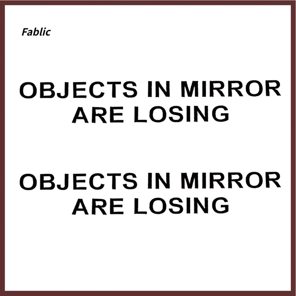 Fablic 2 ชิ้น OBJECTS IN MIRROR ARE LOSING สติ๊กเกอร์ติดรถยนต์ กระจกมองหลัง ไวนิล Decal