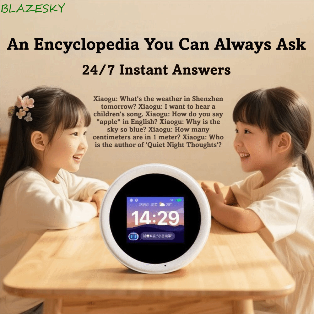 นาฬิกาปลุกอัจฉริยะ BLAZESKY N2, AI Dialogue Self-Dispipline Timer AI Speaker, Knollation AI Technolo