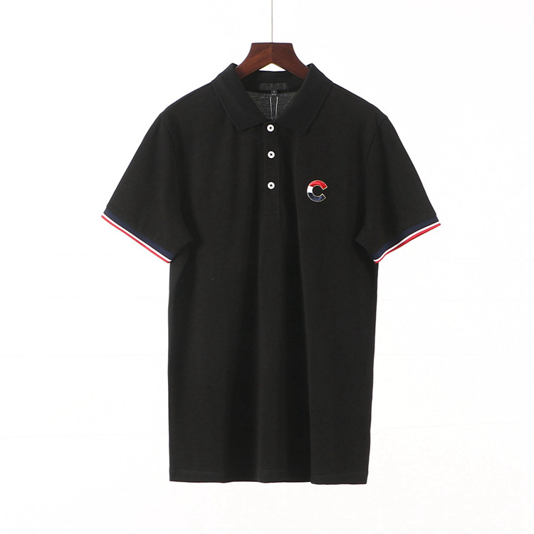 〖 S 〗 ส่วนลดแบรนด์ Minimalist ผู้ชายสไตล์ใหม่ฤดูร้อนผ้าฝ้ายเสื้อโปโลแขนสั้นเสื้อยืดสีดํา 6L084