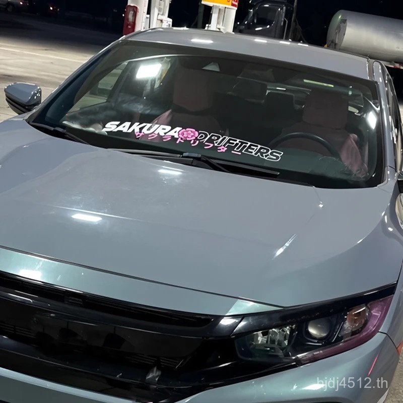 Sakura Drifters รถด้านหน้าและด้านหลังการปรับเปลี่ยนกระจกหน้ารถสติกเกอร์ร่างกาย JDM เชอร์รี่บลอสซั่มไ