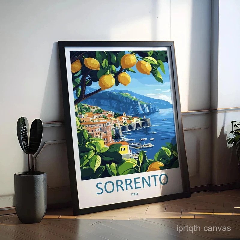 7CEX Sorrento Lemon Tree Lemon Fruit Wall Art พิมพ์ผ้าใบภาพวาดโปสเตอร์ภาพสําหรับห้องนั่งเล่นเตียงตกแ