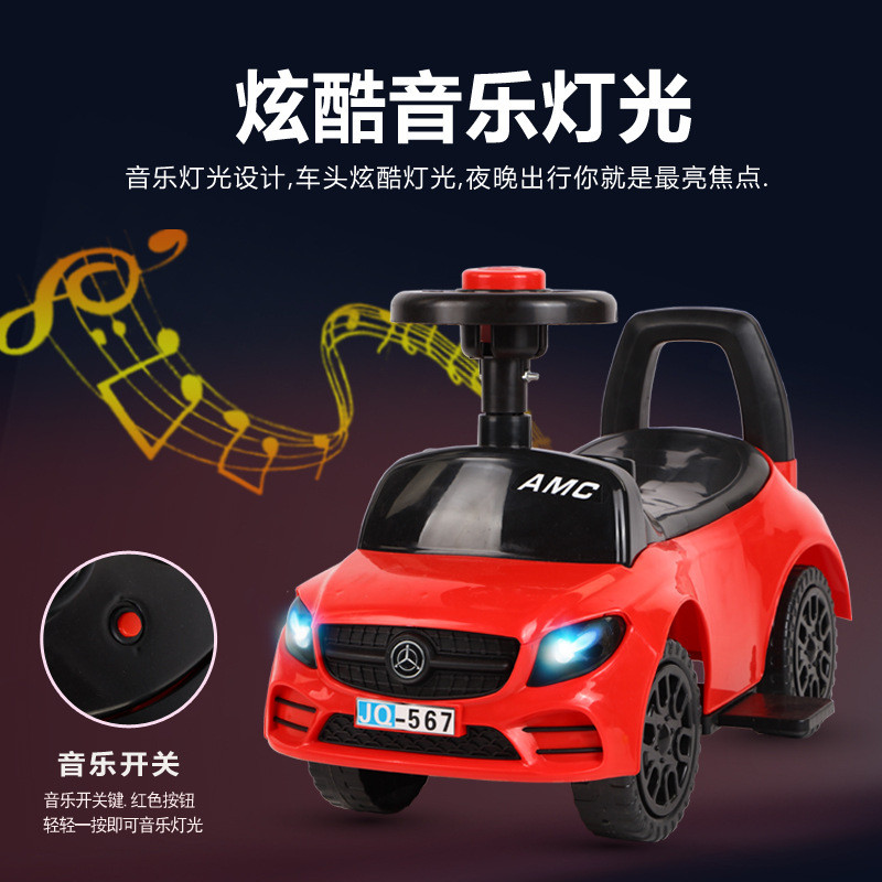 Children's toy car, ride-on scooter, twist-wheel walker, sliding car, sliding scooter with music and