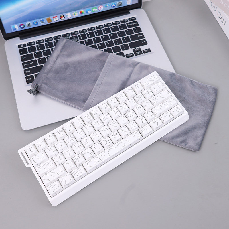 เหมาะสําหรับ wooting/Little Bee/Mega Lion Keyboard Flannel Bag Drawstring Portable Keyboard Cleaning