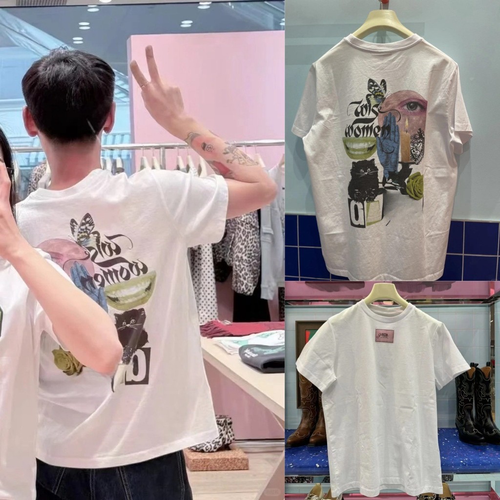 UTD ทั้งชุด * 25 เสื้อยืดแขนสั้นผ้าฝ้ายแท้ สำหรับฤดูใบไม้ผลิ/ร้อน พิมพ์ลายสนุก รอบคอหลวม