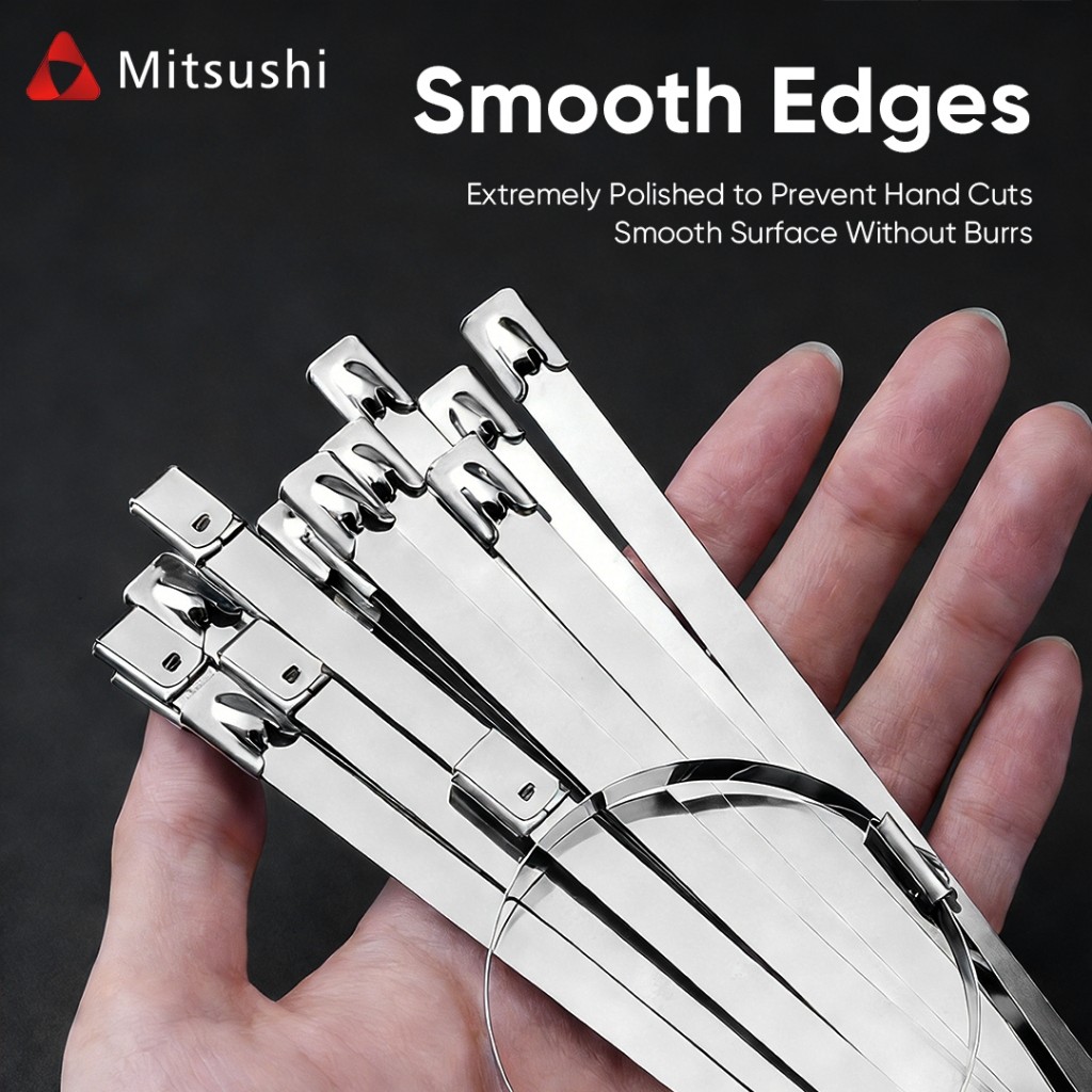 Mitsushi สายรัดสแตนเลส 20pcs เคเบิ้ลไทร์สแตนเลส 304 Cable ties Stainless กว้าง 4.6/7.9มม.สายรัดของ สายรัดเคเบิ้ลไทร์
