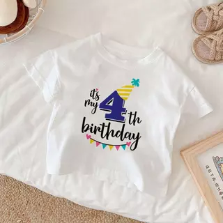 [COD]IT'S My Birthday เสื้อยืดแขนสั้นสำหรับเด็กอายุ 1-5 ปี สำหรับงานเลี้ยงวันเกิด ฤดูร้อน สำหรับเด็กทารก+New เสื้อผ้าเด็
