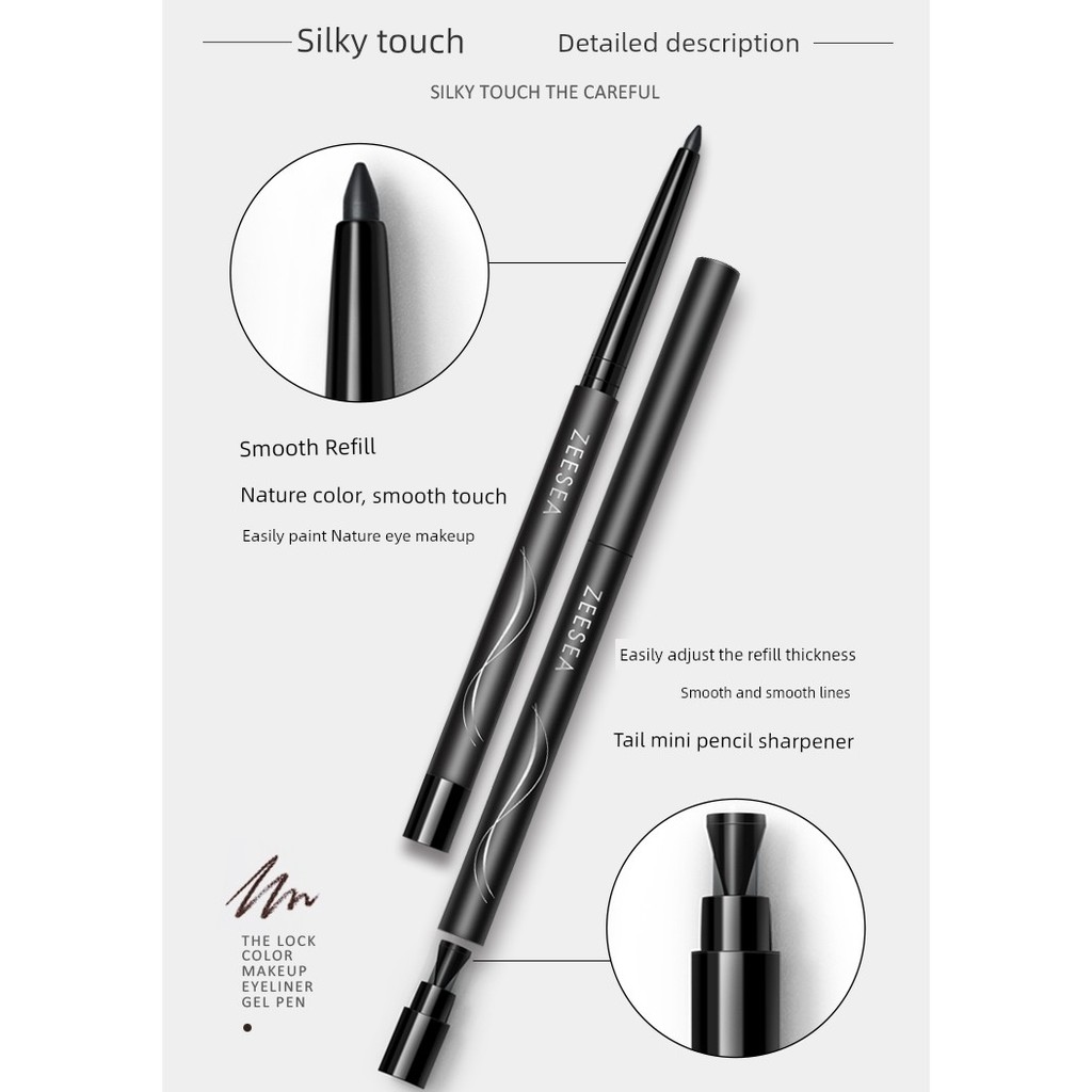 eyeliner อายไลเนอร์ ZEESEA Color Lock Color Hold Makeup Eyeliner Gel Pen Not Easy to Smudge Waterpro