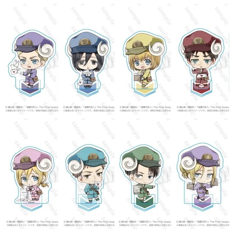 อะนิเมะ Standee รุ่น Attack on Titan Levi Eren Armin Mikasa อะคริลิคตกแต่งโต๊ะเรียนแกะรุ่น