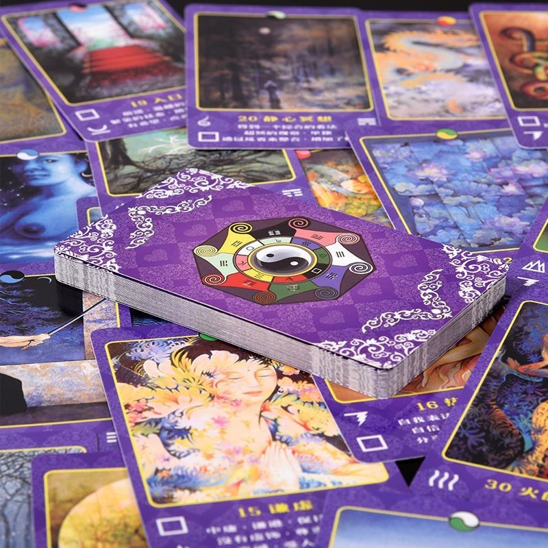I Ching Zen Sixty Trigram I Ching Weite Tarot เกมกระดานไพ่ทาโรต์จีน การ์ดลึกอาร์เรย์
