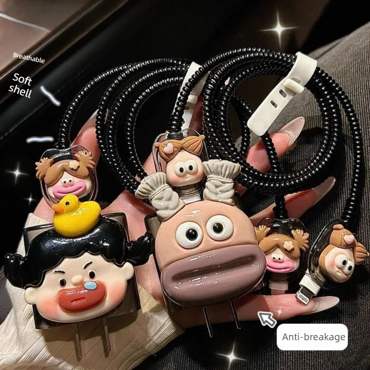 18W 20W สำหรับPhoneทุกรุ่น❗ได้ครบชุด❗Set Cable bite ถนอมสายชาร์จ 20วัตต์