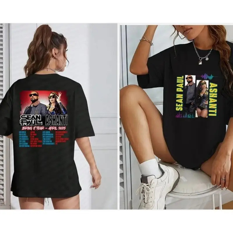 เสื้อยืด Sean Paul Ashanti พิมพ์ลายทั้งด้านหน้าและด้านหลัง