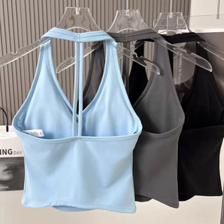 MAGIEYOGA Sports Bra ดีไซน์ halter แบบตัดทอนั่บาร์หลังสวยงาม สวมใส่สบาย เหมาะสำหรับการออกกำลังกายโยคะ