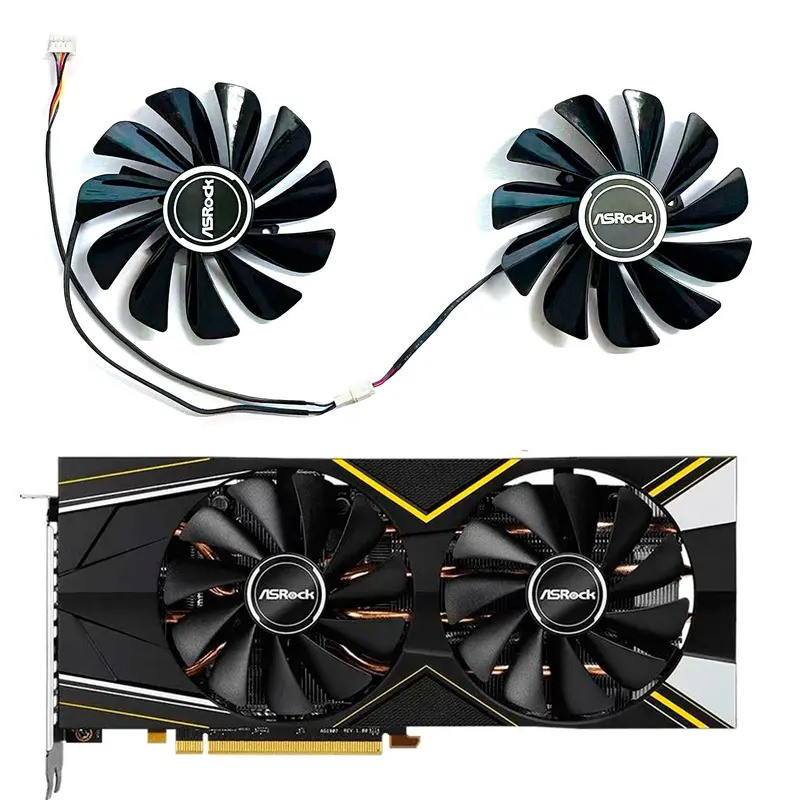 เหมาะสําหรับ RadeonRx5700/5700xt/Challenger/DOC กราฟิกการ์ด 95 มม.4PIN CF1010U12SF/DC10U12S-CG กราฟิ