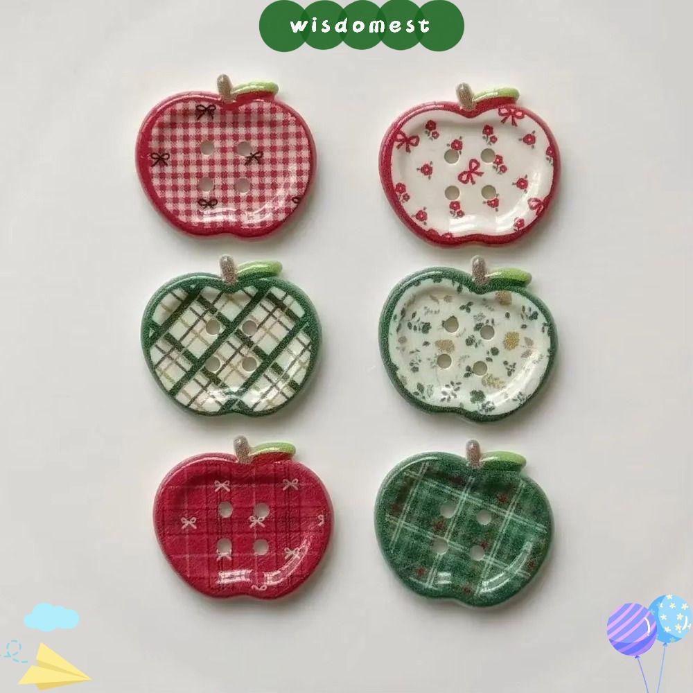 WISDOMEST เครื่องประดับเสื้อผ้า 10 ชิ้น, ปุ่ม DIY วินเทจ, เครื่องประดับตุ๊กตาลายดอกไม้ลายสก๊อตน่ารัก