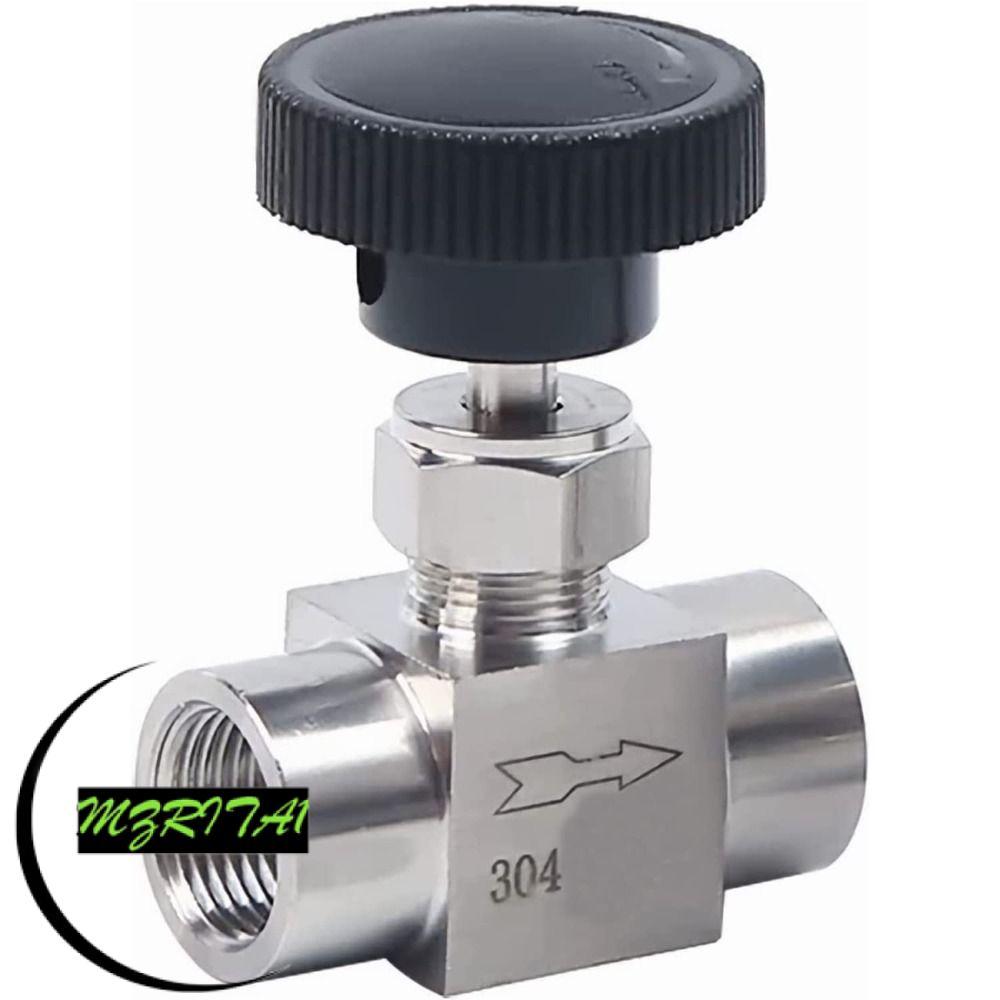 MARITA1 วาล์วเข็ม, 1/4" NPT Silver Ball Valve, แรงดันสูง 304 สแตนเลสหญิงเข็มปิดท่อ Fitting น้ําแก๊สน้ํามัน
