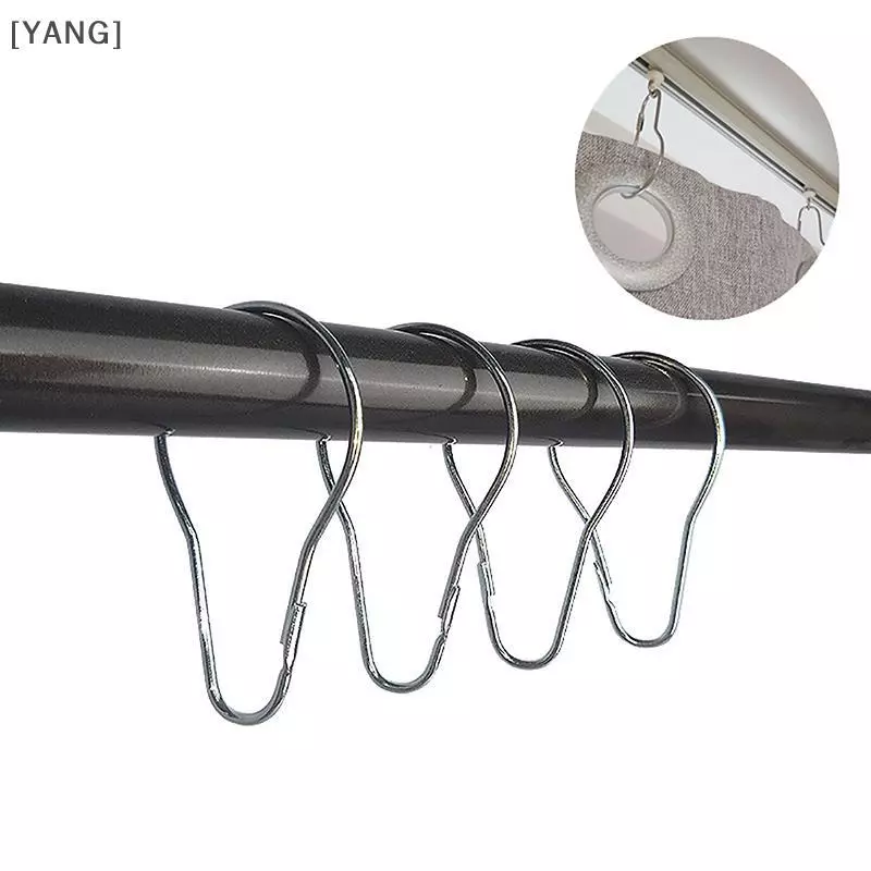 [YANG] 10/20pcs ผ้าม่านเปิดมะระแหวน Carabiner พวงกุญแจคลิปผ้าม่านหน้าต่าง Hook Bath ผ้าม่าน Rods Clamp อุปกรณ์เสริม null