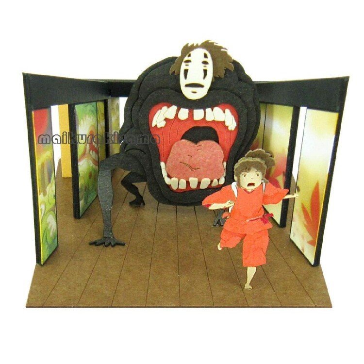 ญี่ปุ่น Sankei Mini Paper Model Hut สามมิติ Hayao Miyazaki Ghibli Chihiro Escaped Chihiro