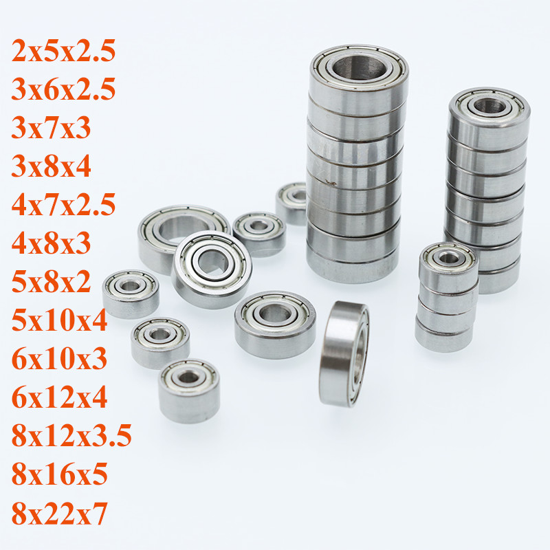 10pcs Miniature Ball Bearing 3x7x3 4x7x2.5 8x12x3.5 for 3D Printer Bracket Scooter Bike RC Car 608zz