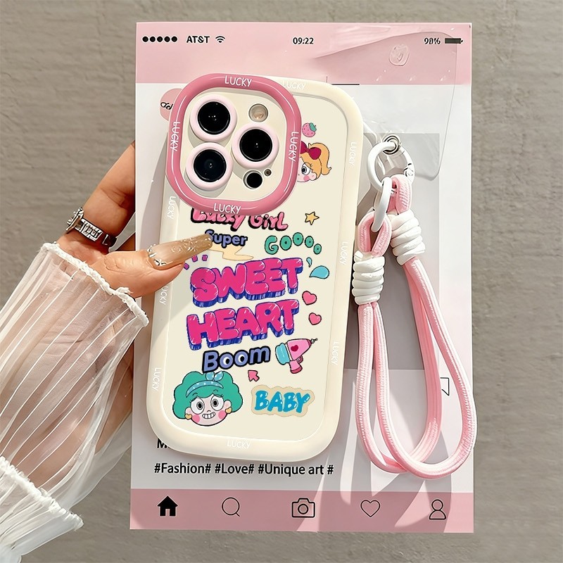 เคส+สร้อยข้อมือ Samsung Galaxy A55 A16 A15 A14 A13 A12 A06 A05S A05 A04S A03S A02S M12 A54 A53 A52S 