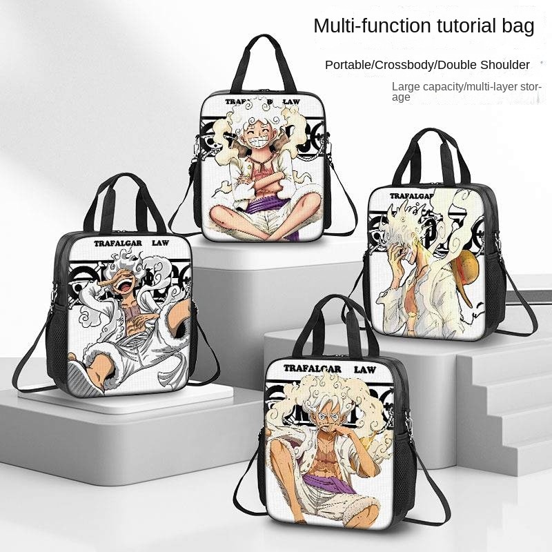 One Piece Tutorial Bag Tote Bag Carrying Book Bag Student Junior High School Student Messenger Bag B