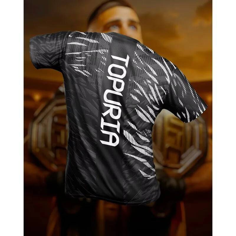 เสื้อวิ่งพิมพ์ลาย UFC Bullfighter Ilia Topuria สําหรับผู้ชายแห้งเร็ว สวมใส่ง่ายและเหมาะสําหรับมวยปล้