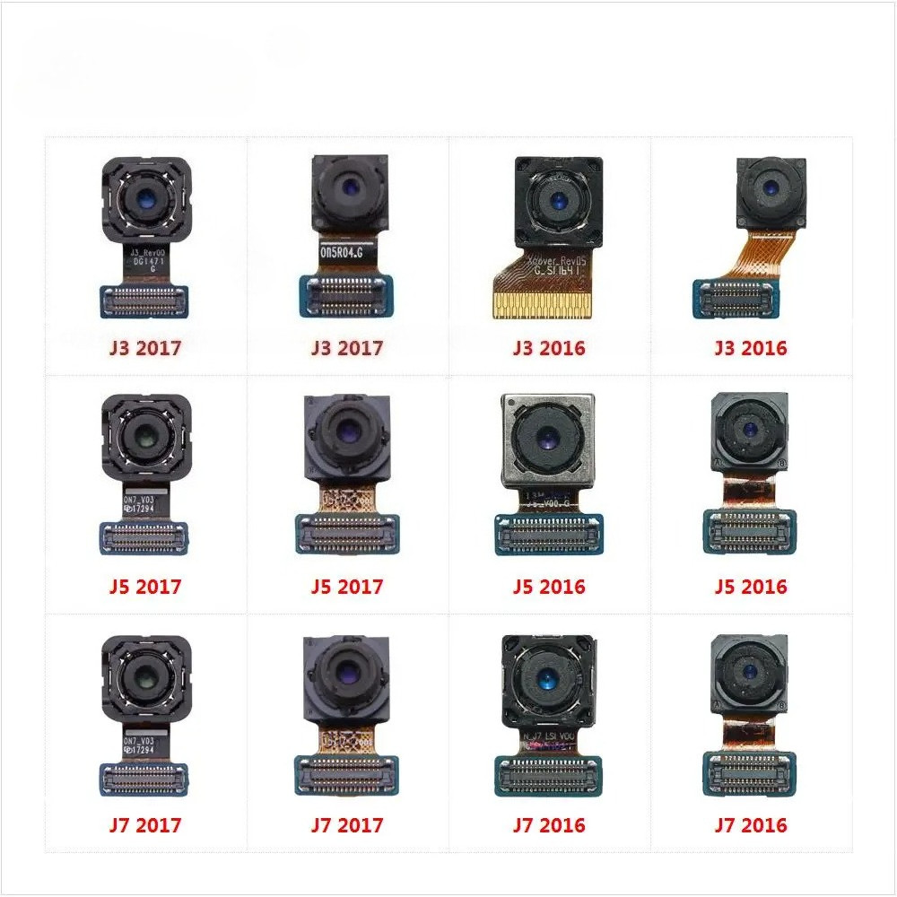 กล้องหลักด้านหลังสําหรับ Samsung Galaxy J3 J5 J7 Pro 2017 2016 Selfie กล้องด้านหน้า Flex Cable อะไหล