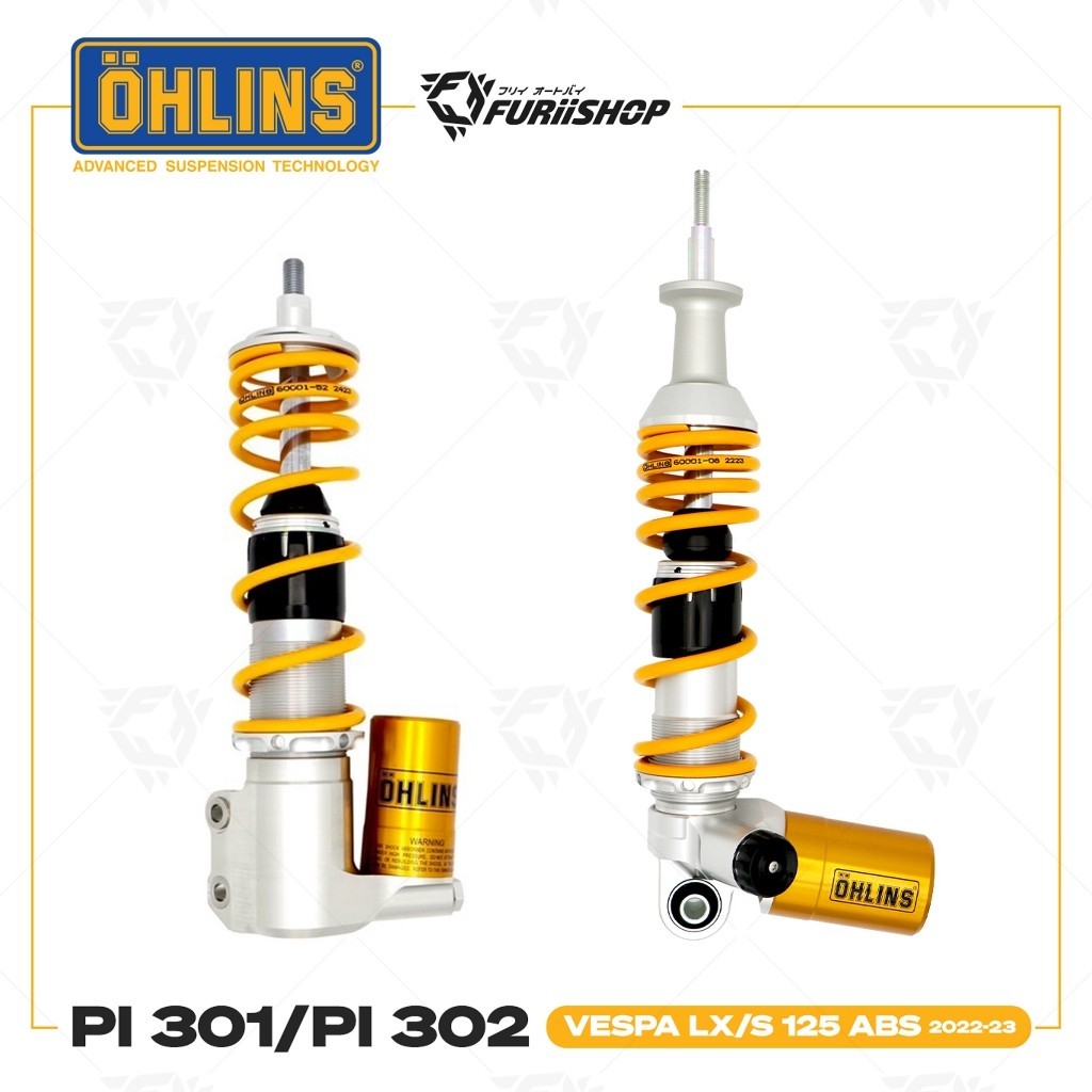 โช๊คหน้า-หลัง ohlins PI 301 / PI 302 For Vespa LX/S 125 ABS 2022-23