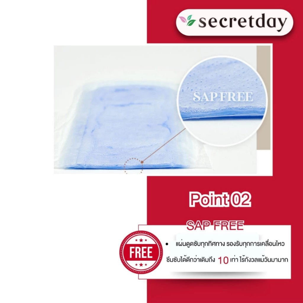 Secretday Cotton ผ้าอนามัยซีเคร็ทเดย์ คอตตอน 4 Lock (สำหรับผิวแพ้ง่าย) ราคา ถูกที่สุด ดีลบีเคเค แกลเลอรีภาพที่ 3