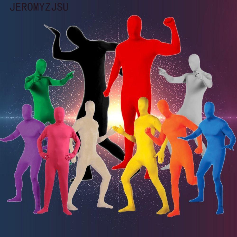 JEROMYZJSU เด็ก Zentai Bodysuit สูทกระโดดแบบเต็มตัว สไตล์คอสเพลย์หลายสี