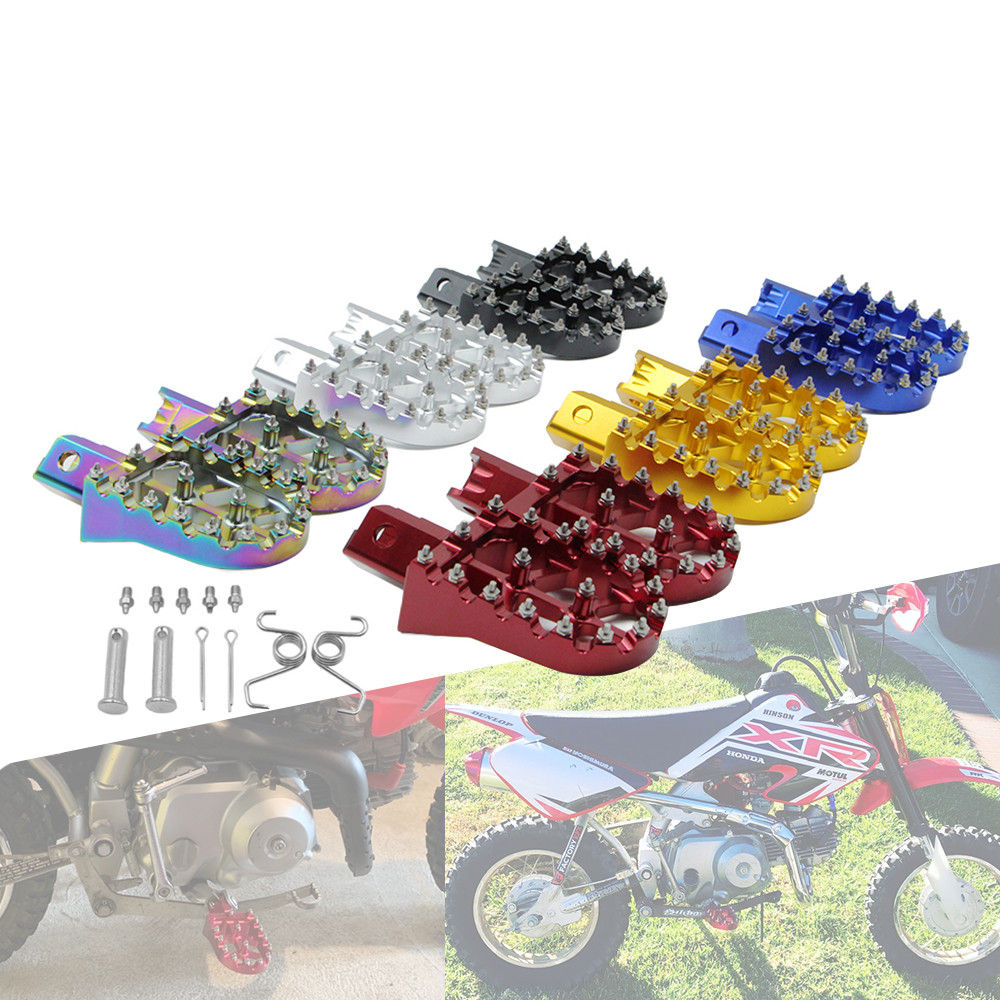 หมุดเท้ารถจักรยานยนต์ Universal CNC Footpeg สําหรับ CRF XR CR 50 70 80 85 100 110cc M2R SDG DHZ SSR 