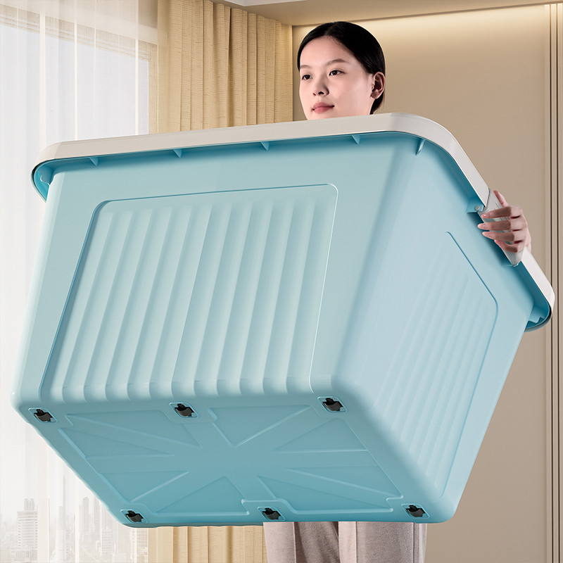 MYHOT กล่องเก็บของ กล่องใส่ของ ลังพลาสติก  มีล้อ - มีล้อและตัวล็อค เก็บของได้เยอะ  ⚡การลดราคาแบบจำกัดเวลา⚡ - รูปที่ 3