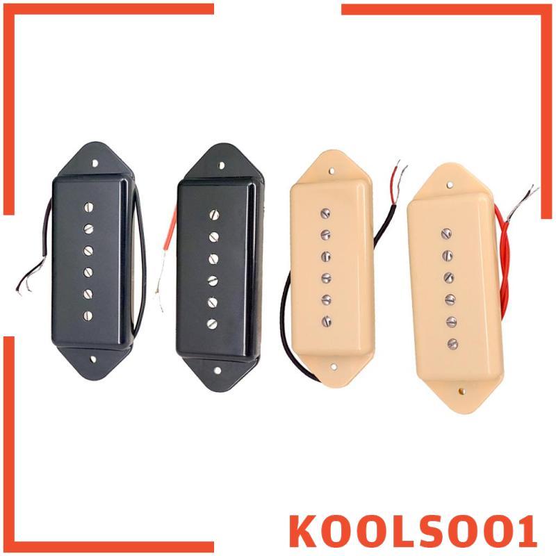 [Koolsoo1] Soapbar P90 Guitar Pickup Neck&Bridge for LP EPI Guitar Replacement Black