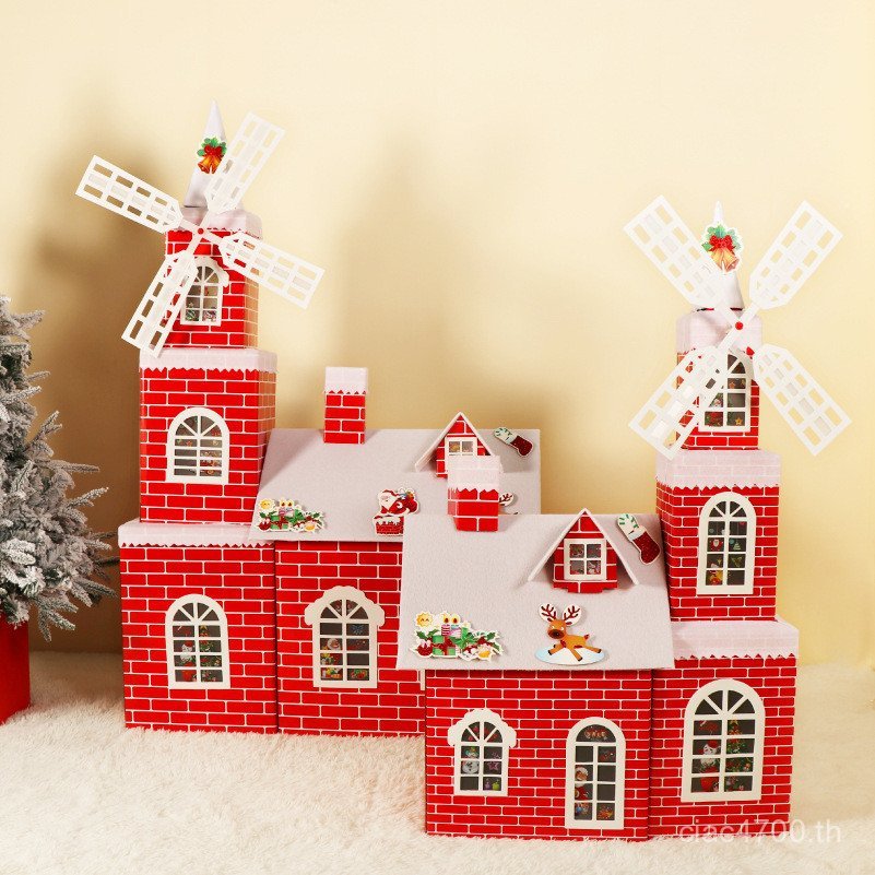 จัดเรียงตกแต่งคริสต์มาส Jucheng สีขาวตกแต่งฉากคริสต์มาส Snow House Props Igloo House House Christmas